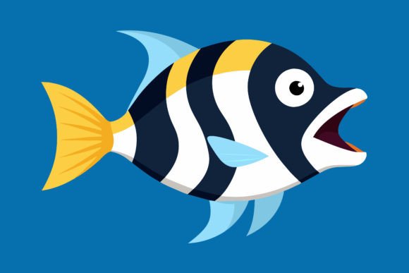 Angel Butterfly Fish Vector Illustration