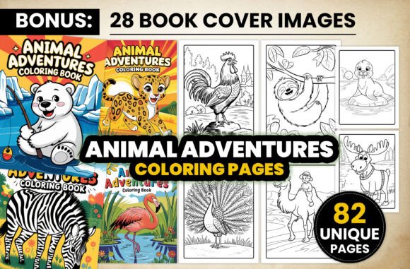 Animal Adventure Coloring Pages for Kids