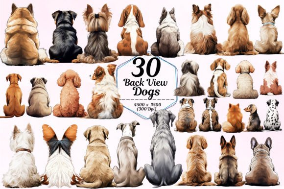 Back View Dogs Sublimation Bundle: A Fresh Perspective for Custom Crafting and Print-on-Demand Success