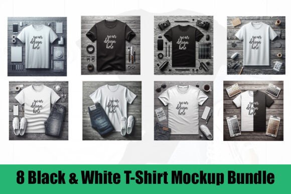Black White T-Shirt Mockup Bundle: Strategic Tools for Brand Clarity and Design Efficiency