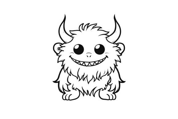 Cute Baby Monster Coloring Page for Kids