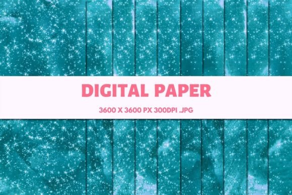Cyan Abstract Glitter Digital Papers