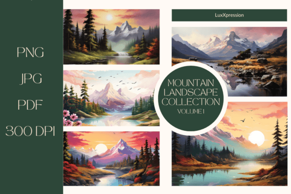 Elevating Projects and Spaces with the Mountain Landscape Paintings Bundle