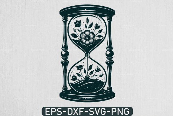 Flower Hourglass SVG and Mystical Hourglass Designs