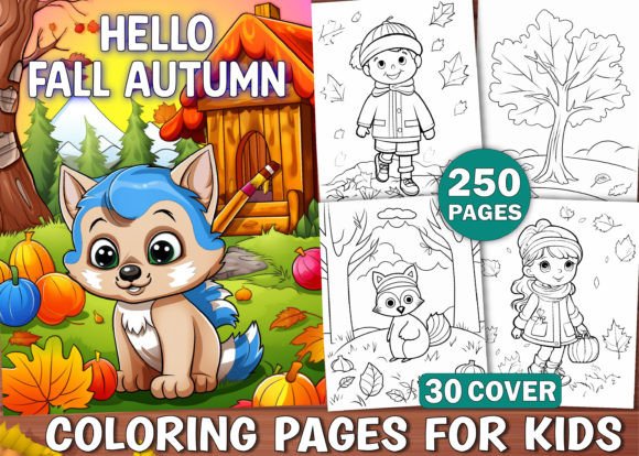 Hello Fall Autumn Coloring Pages for Kids