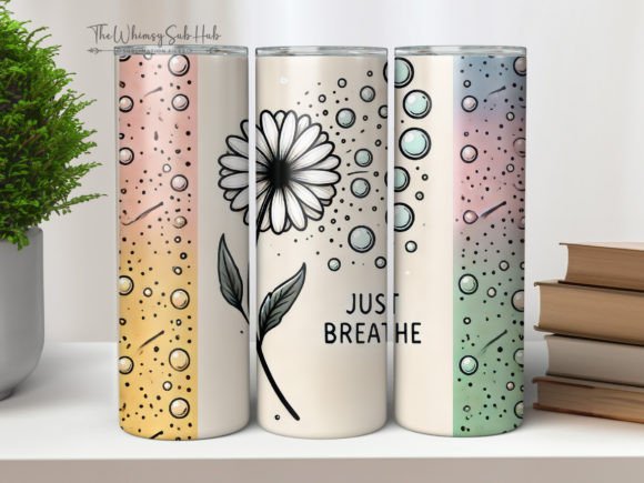 Just Breathe 20 Oz Skinny Tumbler PNG for Creators