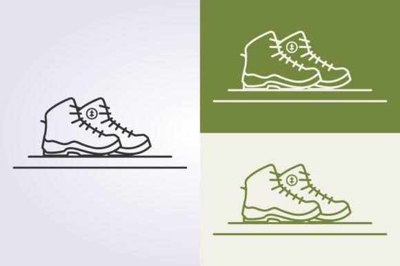 Line Hiking Boots Icon Vector for Clean Design