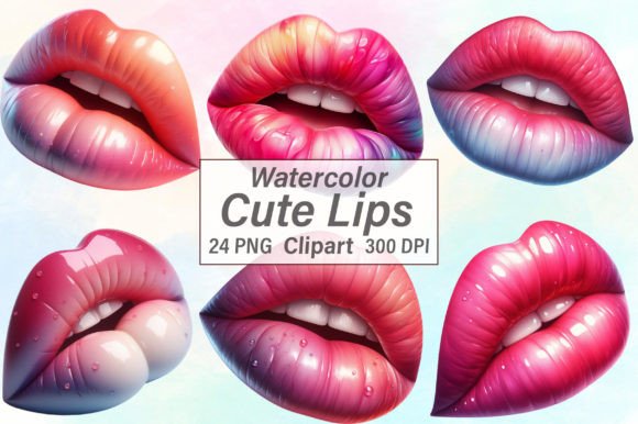 The Rise of Watercolor Cute Lips Clipart in Modern Visual Communication