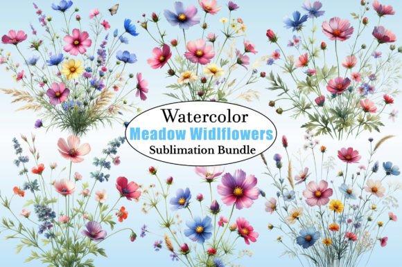 The Rise of Watercolor Meadow Wildflowers Clipart in Modern Design