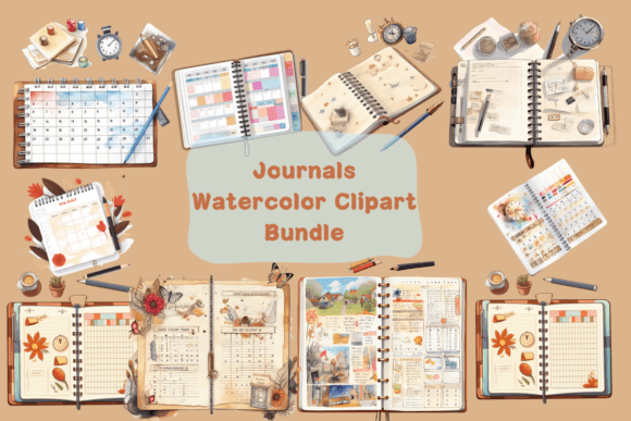 Unlock Your Creative Practice with the Journals Watercolor Clipart Bundle