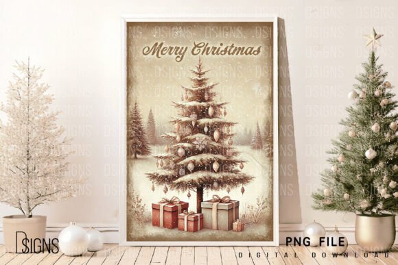 Vintage Christmas Tree Png Sign Wall Art: A Thoughtful Approach to Holiday Decor