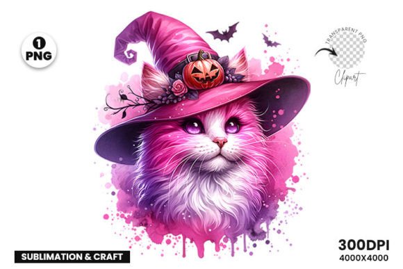 Watercolor Halloween Pink Cat Witch PNG: What to Consider Before Downloading